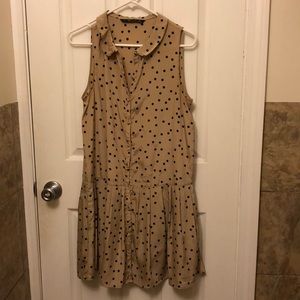 Cute tan and black polka dot dress